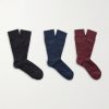 Three-Pack Crochet-Knit Cotton-Blend Socks Three-Pack Crochet-Knit Cotton-Blend Socks