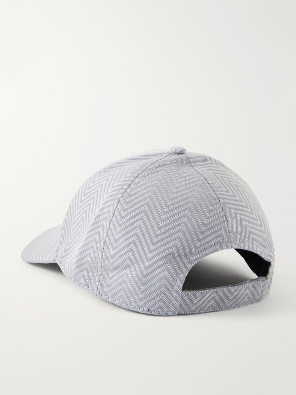 Striped Jacquard Woven Baseball Cap - BK Striped Jacquard Woven Baseball Cap - BK