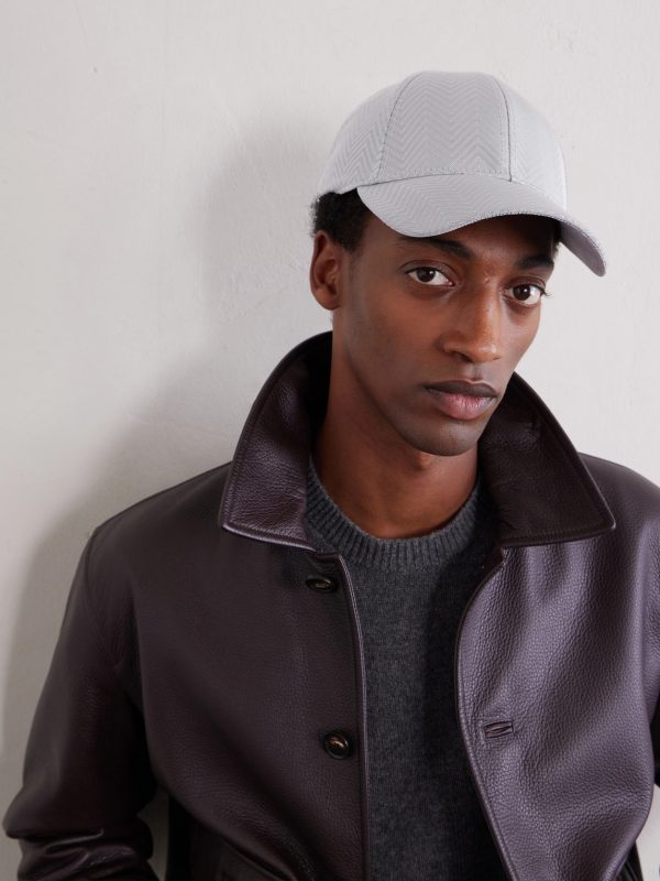 Striped Jacquard Woven Baseball Cap - FR Striped Jacquard Woven Baseball Cap - FR