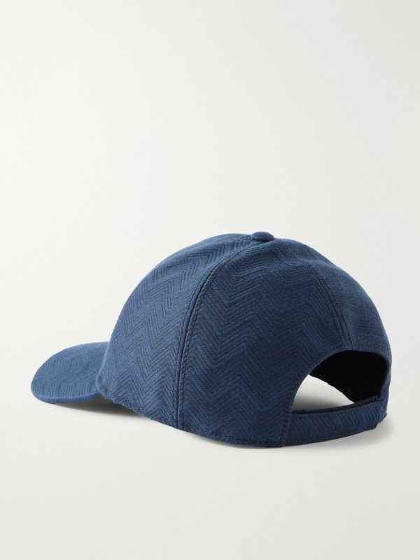 Striped Jacquard-Knit Cotton Baseball Cap - BK Striped Jacquard-Knit Cotton Baseball Cap - BK