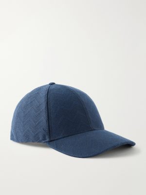 Striped Jacquard-Knit Cotton Baseball Cap
