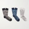 Three-Pack Cotton-Blend Socks