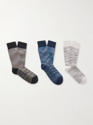 Three-Pack Cotton-Blend Socks