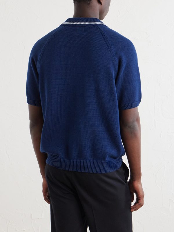 Striped Organic Cotton Polo Shirt - BK