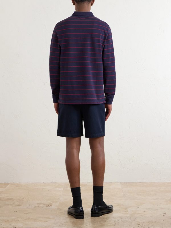 Striped Cotton-Piqué Polo Shirt - BK