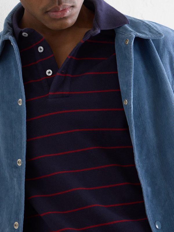Striped Cotton-Piqué Polo Shirt - CU