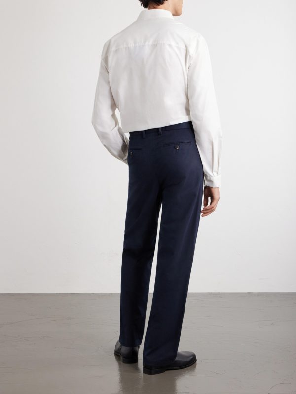 Straight-Leg Cotton-Twill Trousers - BK