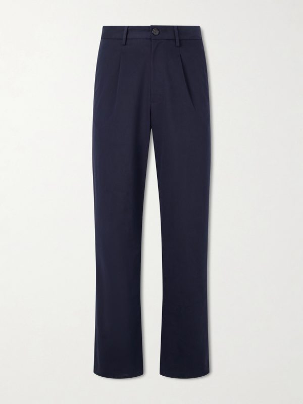 Straight-Leg Cotton-Twill Trousers