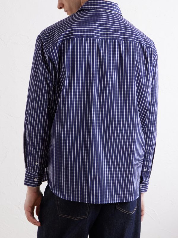 Oversized Checked Cotton-Poplin Shirt - BK Oversized Checked Cotton-Poplin Shirt - BK