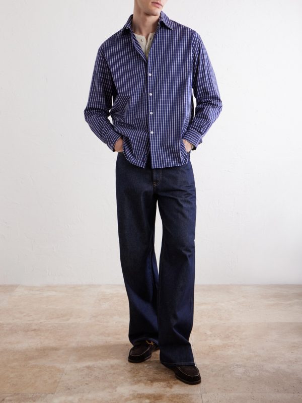 Oversized Checked Cotton-Poplin Shirt - OU Oversized Checked Cotton-Poplin Shirt - OU