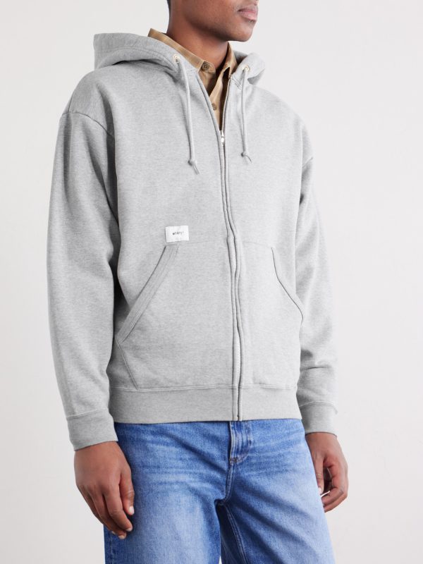 Throwdy Logo-Appliquéd Cotton-Jersey Zip-Up Hoodie - FR Throwdy Logo-Appliquéd Cotton-Jersey Zip-Up Hoodie - FR