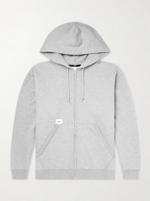 Throwdy Logo-Appliquéd Cotton-Jersey Zip-Up Hoodie Throwdy Logo-Appliquéd Cotton-Jersey Zip-Up Hoodie