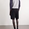 Straight-Leg Logo-Embroidered Cotton-Blend Shorts - BK Straight-Leg Logo-Embroidered Cotton-Blend Shorts - BK