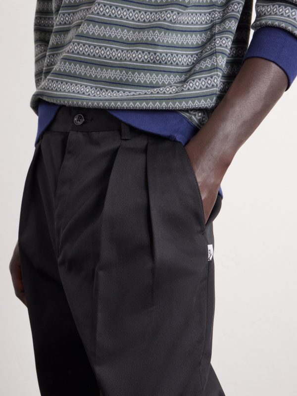 Straight-Leg Pleated Twill Trousers - CU