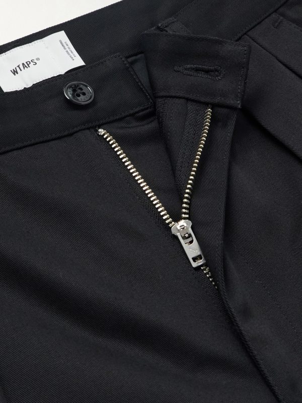 Straight-Leg Pleated Twill Trousers - E1