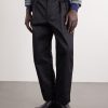 Straight-Leg Pleated Twill Trousers - FR