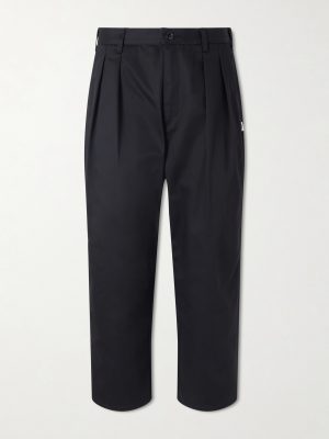 Straight-Leg Pleated Twill Trousers Straight-Leg Pleated Twill Trousers