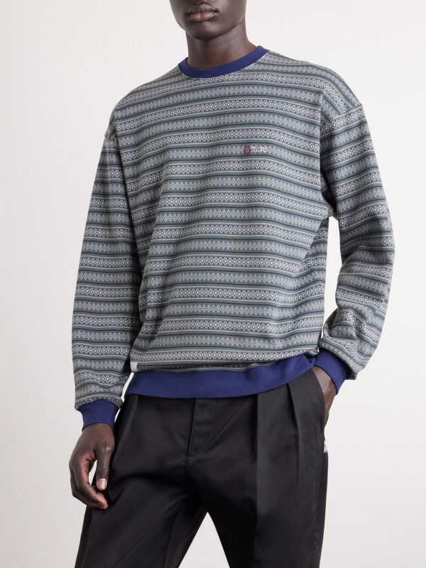 Logo-Appliquéd Striped Cotton-Jersey T-Shirt - FR