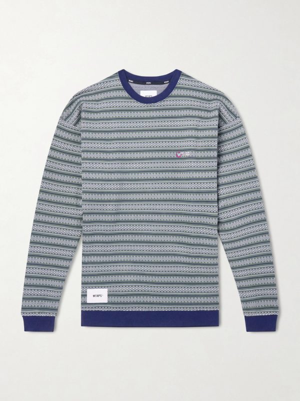 Logo-Appliquéd Striped Cotton-Jersey T-Shirt