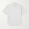Logo-Appliquéd Striped Poplin Shirt Logo-Appliquéd Striped Poplin Shirt