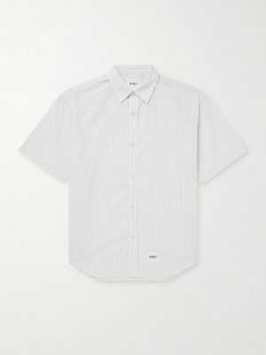 Logo-Appliquéd Striped Poplin Shirt Logo-Appliquéd Striped Poplin Shirt