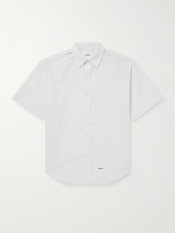 Logo-Appliquéd Striped Poplin Shirt Logo-Appliquéd Striped Poplin Shirt