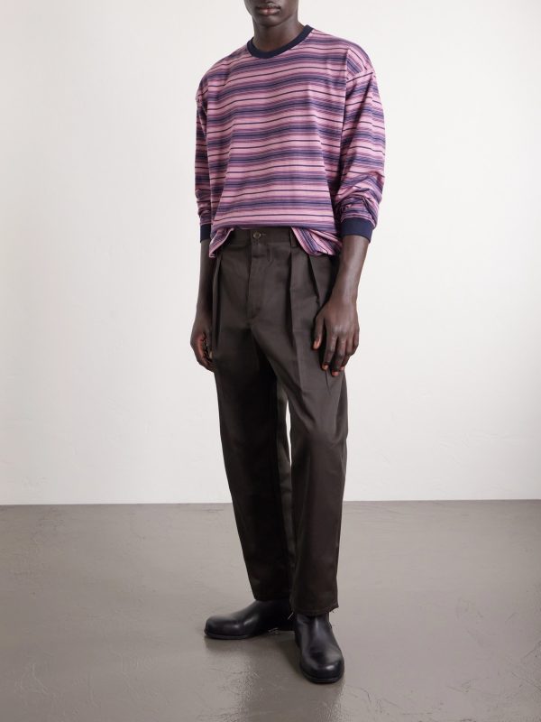 Logo-Appliquéd Striped Cotton-Jersey T-Shirt - OU Logo-Appliquéd Striped Cotton-Jersey T-Shirt - OU
