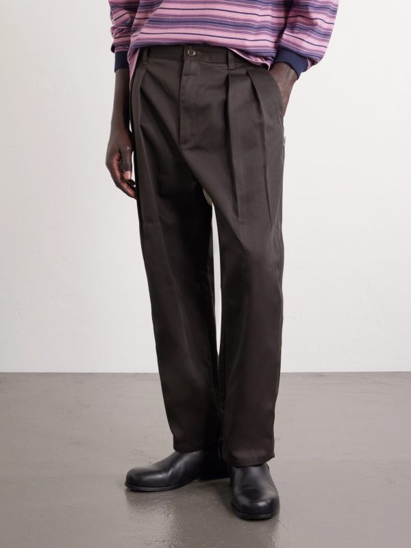 Straight-Leg Pleated Twill Trousers - FR Straight-Leg Pleated Twill Trousers - FR