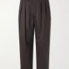Straight-Leg Pleated Twill Trousers Straight-Leg Pleated Twill Trousers