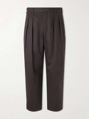 Straight-Leg Pleated Twill Trousers Straight-Leg Pleated Twill Trousers