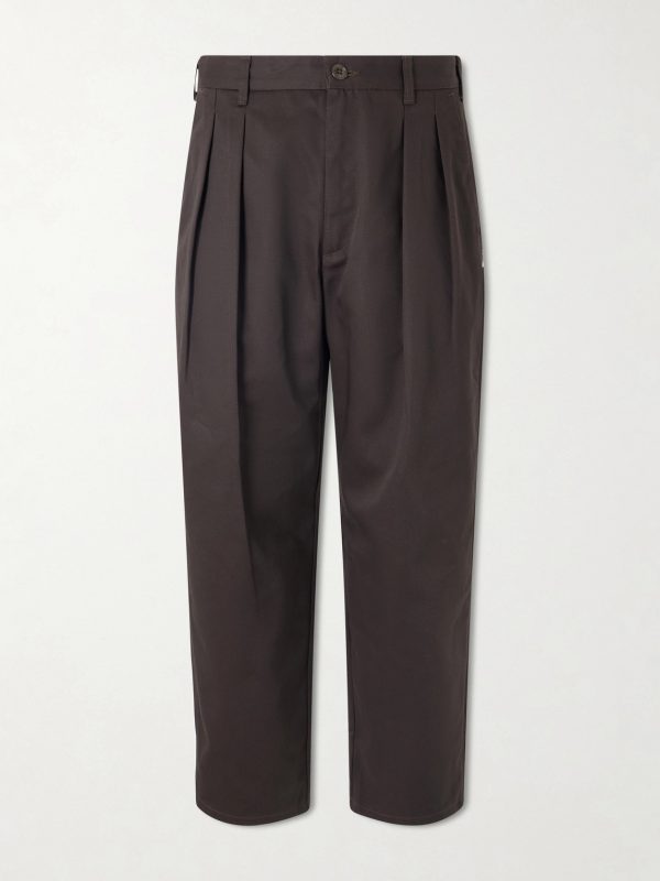 Straight-Leg Pleated Twill Trousers Straight-Leg Pleated Twill Trousers