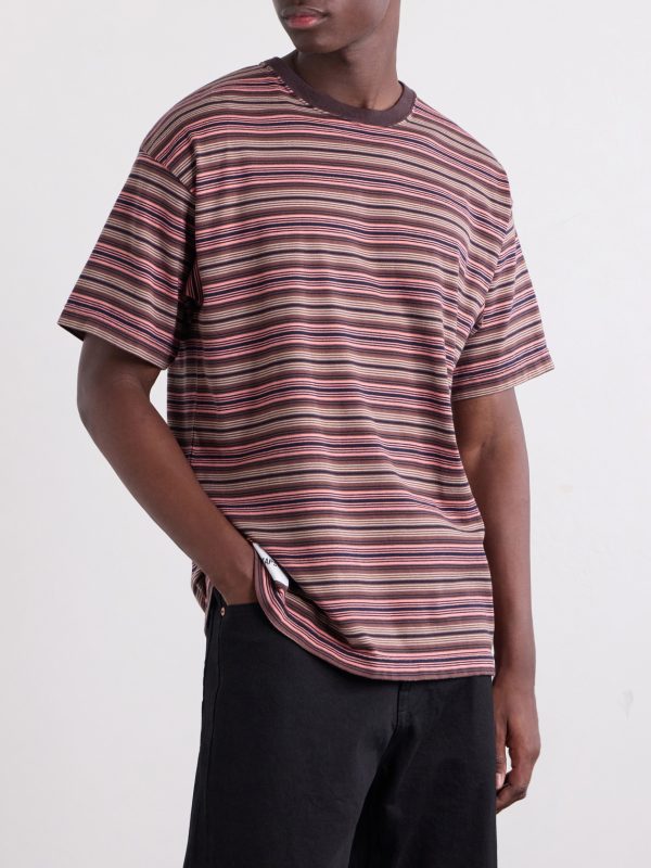 Logo-Appliquéd Striped Cotton-Jersey T-Shirt - FR Logo-Appliquéd Striped Cotton-Jersey T-Shirt - FR