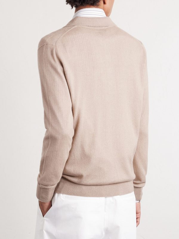 SIlk and Cashmere-Blend Polo Sweater - BK SIlk and Cashmere-Blend Polo Sweater - BK