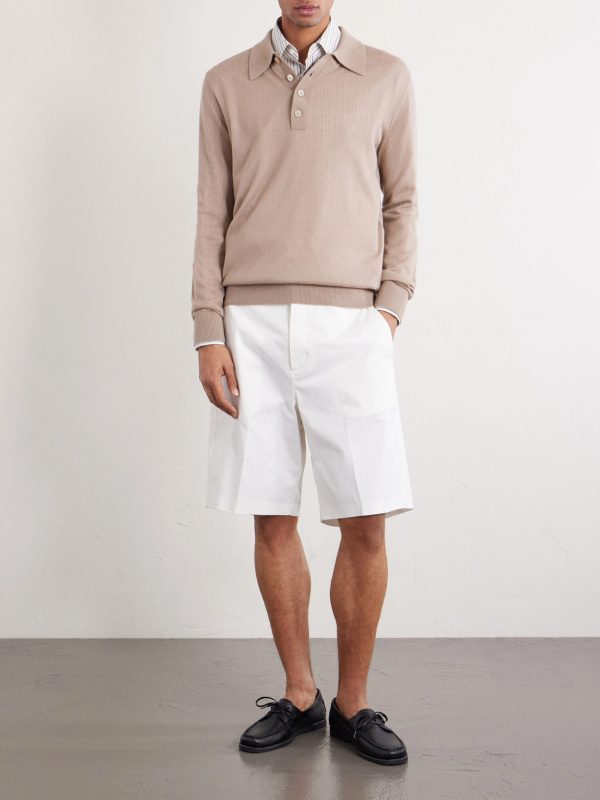 SIlk and Cashmere-Blend Polo Sweater - OU SIlk and Cashmere-Blend Polo Sweater - OU