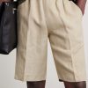 Straight-Leg Linen Bermuda Shorts - CU Straight-Leg Linen Bermuda Shorts - CU