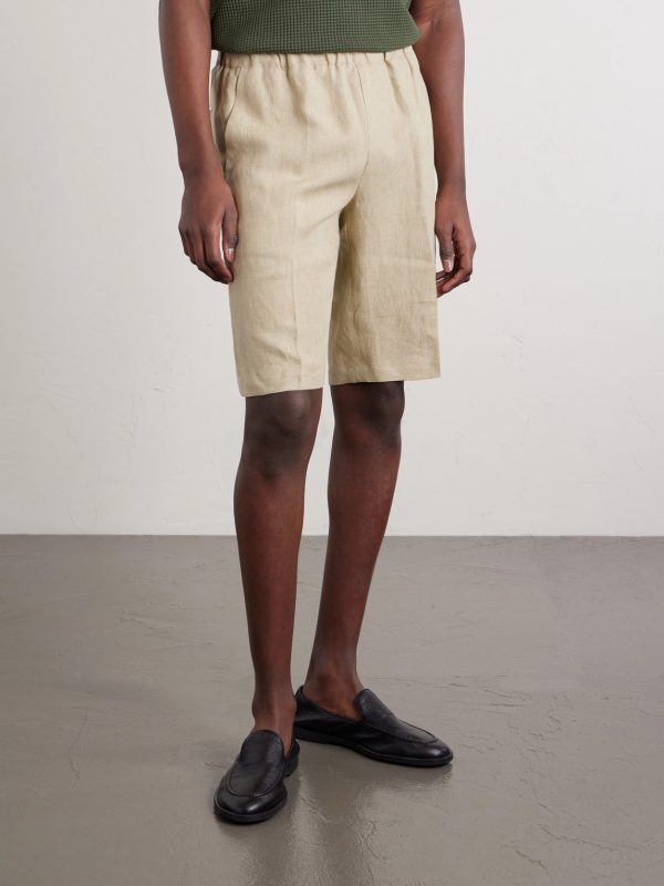 Straight-Leg Linen Bermuda Shorts - FR Straight-Leg Linen Bermuda Shorts - FR