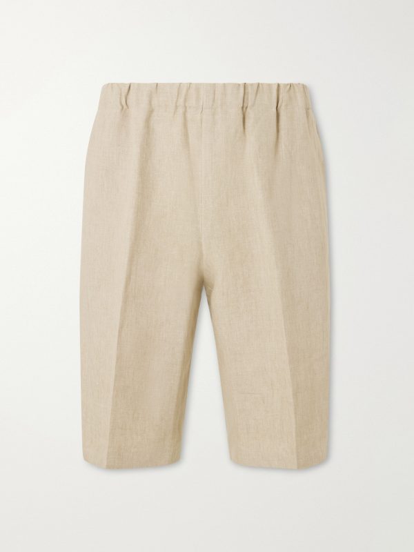 Straight-Leg Linen Bermuda Shorts Straight-Leg Linen Bermuda Shorts