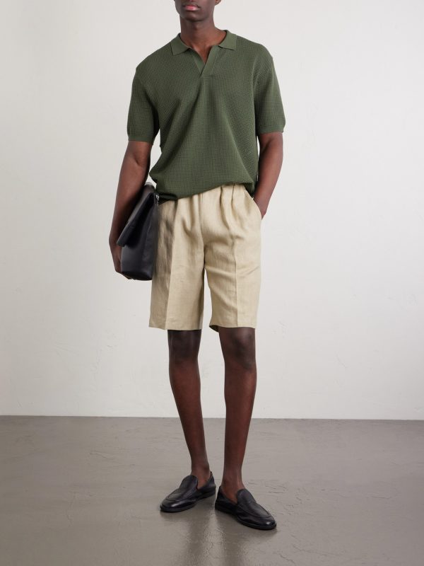 Straight-Leg Linen Bermuda Shorts - OU Straight-Leg Linen Bermuda Shorts - OU