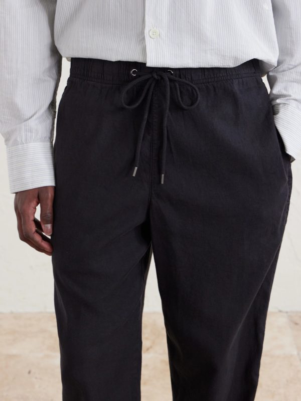 Straight-Leg Linen-Blend Canvas Drawstring Trousers - CU Straight-Leg Linen-Blend Canvas Drawstring Trousers - CU