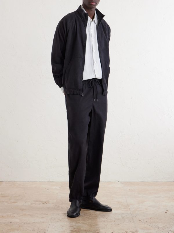 Straight-Leg Linen-Blend Canvas Drawstring Trousers - OU Straight-Leg Linen-Blend Canvas Drawstring Trousers - OU