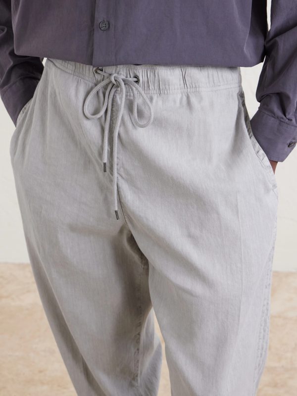 Straight-Leg Linen-Blend Canvas Drawstring Trousers - CU Straight-Leg Linen-Blend Canvas Drawstring Trousers - CU