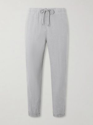 Straight-Leg Linen-Blend Canvas Drawstring Trousers Straight-Leg Linen-Blend Canvas Drawstring Trousers