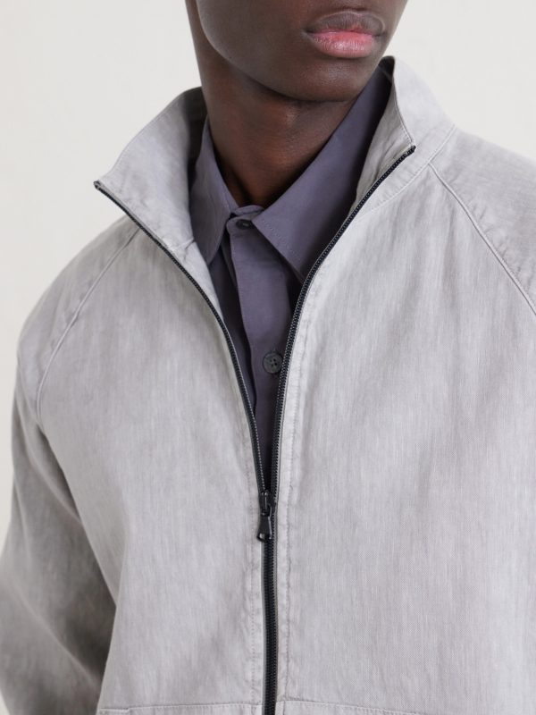 Linen-Blend Blouson Jacket - CU