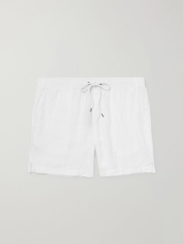 Straight-Leg Garment-Dyed Linen Drawstring Shorts Straight-Leg Garment-Dyed Linen Drawstring Shorts