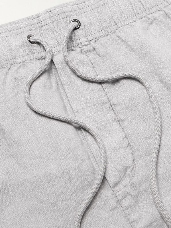 Straight-Leg Garment-Dyed Linen Drawstring Shorts - CU Straight-Leg Garment-Dyed Linen Drawstring Shorts - CU