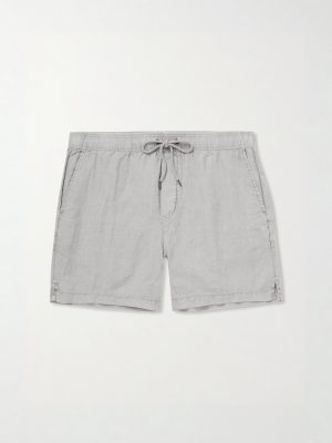 Straight-Leg Garment-Dyed Linen Drawstring Shorts Straight-Leg Garment-Dyed Linen Drawstring Shorts