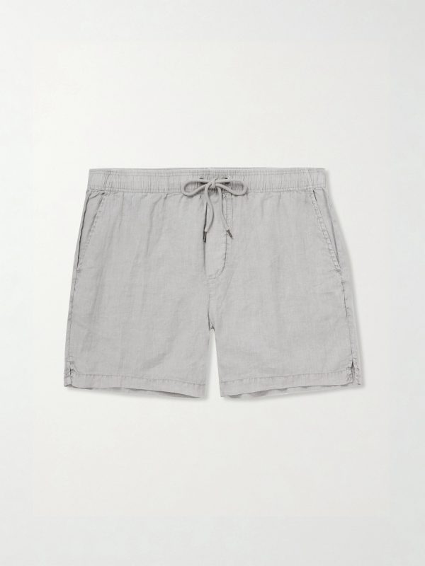 Straight-Leg Garment-Dyed Linen Drawstring Shorts Straight-Leg Garment-Dyed Linen Drawstring Shorts