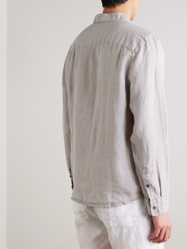 Garment-Dyed Linen Shirt - BK