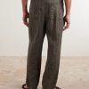 Straight-Leg Garment-Dyed Linen Drawstring Trousers - BK Straight-Leg Garment-Dyed Linen Drawstring Trousers - BK