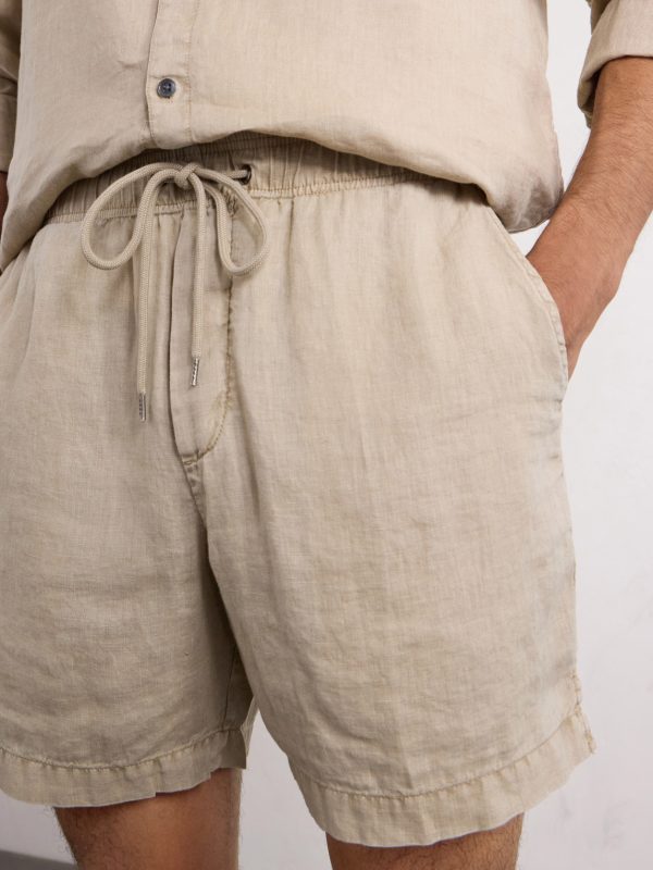 Straight-Leg Garment-Dyed Linen Drawstring Shorts - CU Straight-Leg Garment-Dyed Linen Drawstring Shorts - CU
